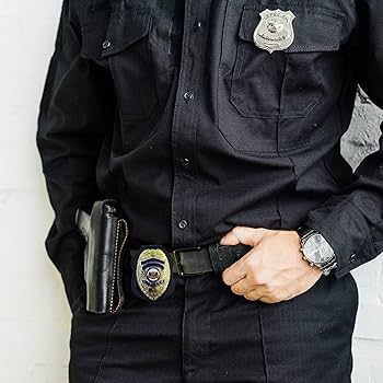 Amazon | 警察バッジホルダー 牛革製 ユニバーサル ブラック